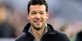 michael ballack looks on prior to the dfb cup