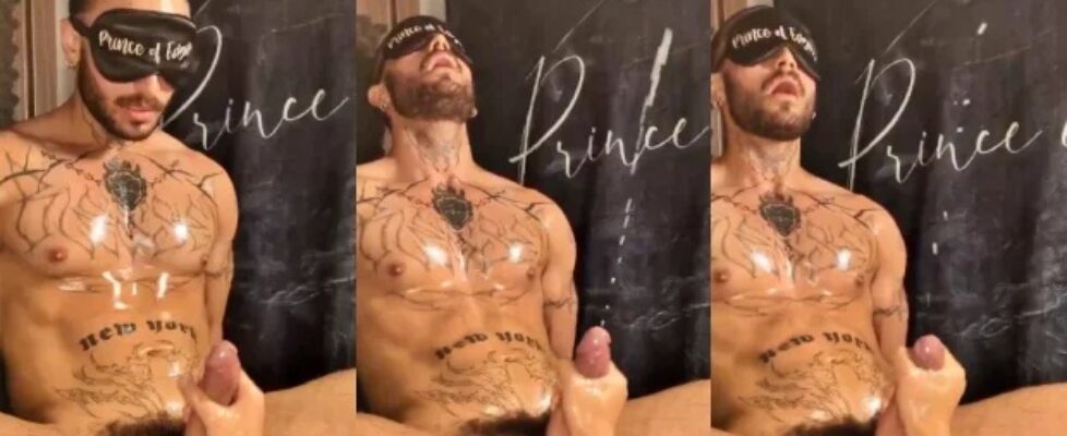 Pince of edging producing a massive cum shot