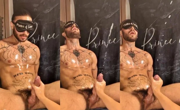 Pince of edging producing a massive cum shot