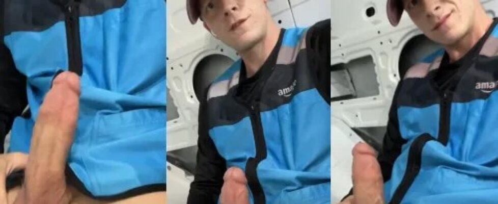 Amazon driver jerks off in the back of his truck