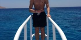 candid shirtless aj pritchard on holiday