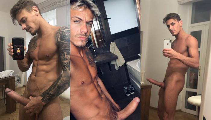 Chris diamond jerks off in the bathroom