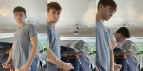 Thestepbrothers jerking while cleaning the car