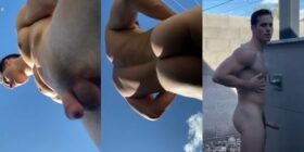 Nick sandell uses his outdoor shower