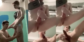 Twinks fuck in the stairwell
